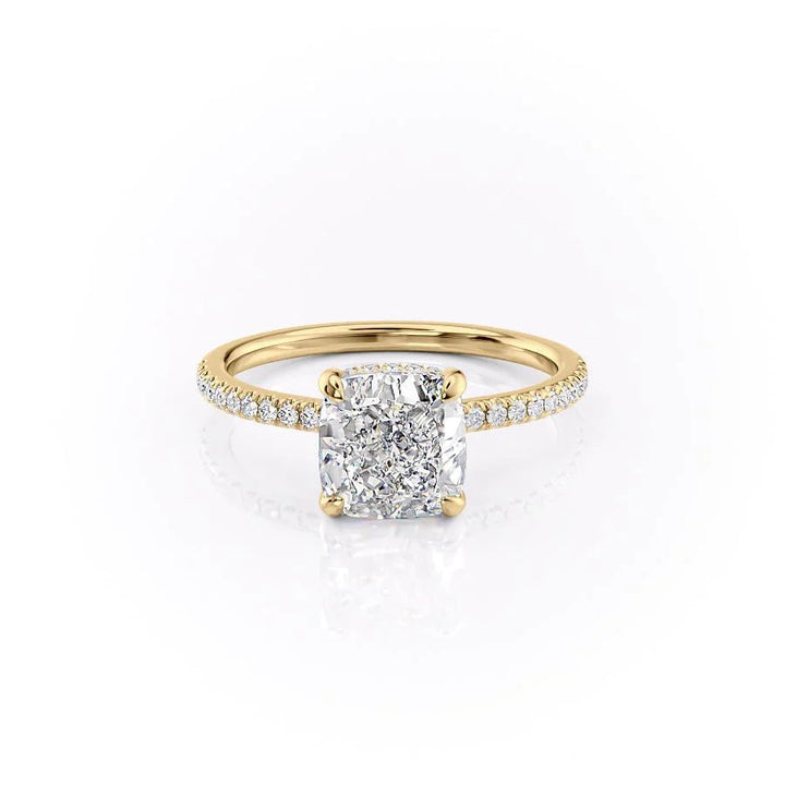 The Ayden Set With Cushion Pave Lab Diamond 1 Carat 14K Gold#material_14k-gold