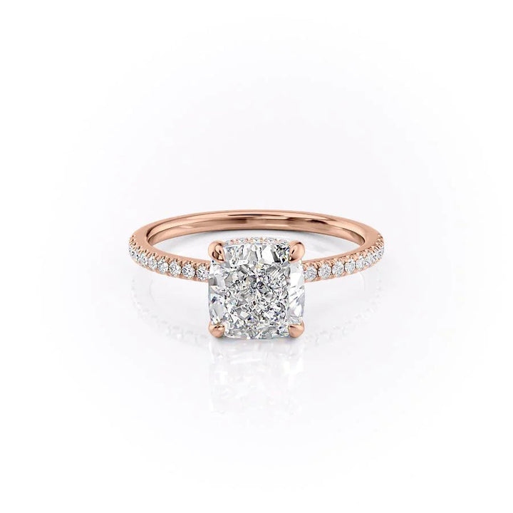 The Ayden Set With Cushion Pave Moissanite#material_14k-rose