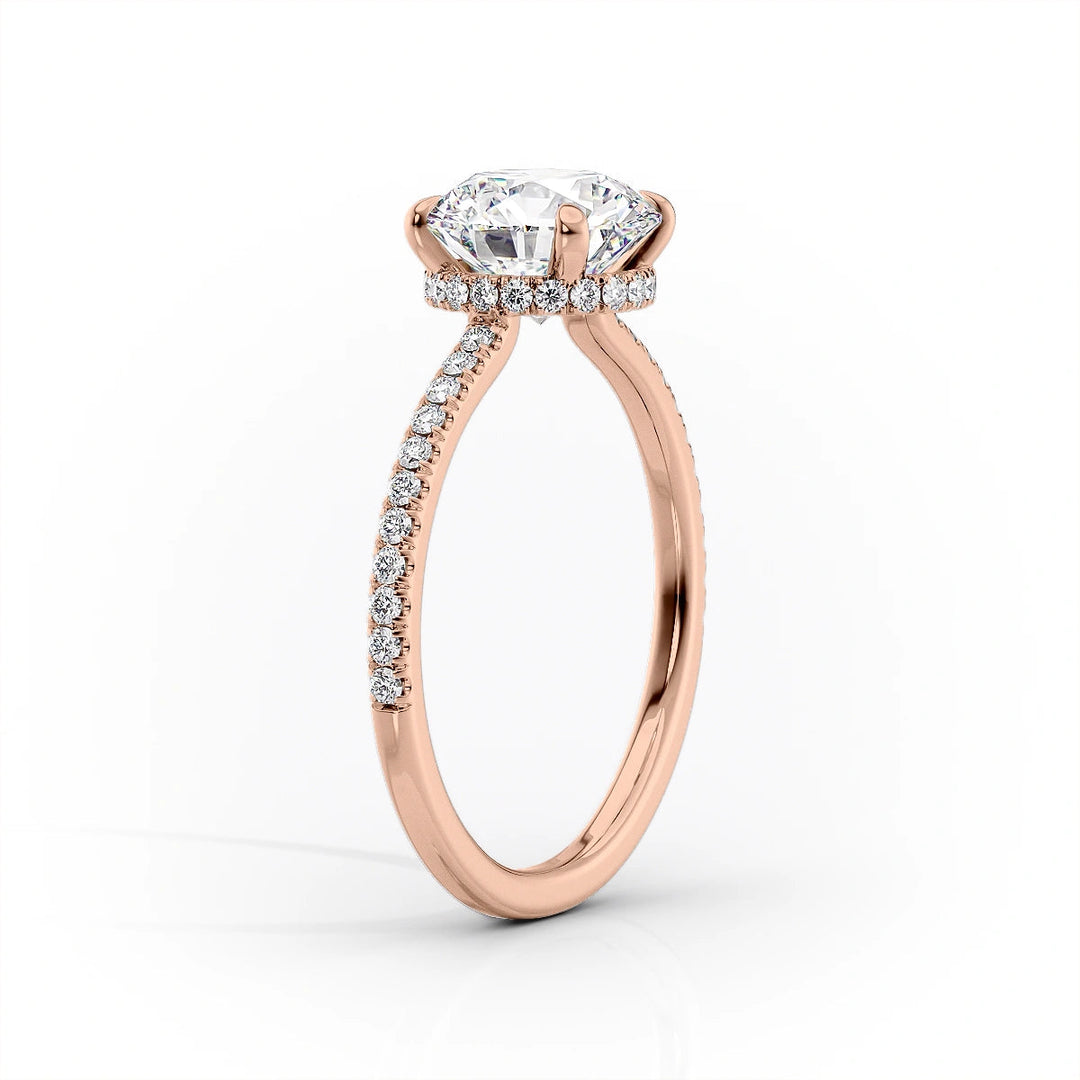 The Ayden Set With Cushion Pave Lab Diamond 1.5 Carat 14K Rose#material_14k-rose