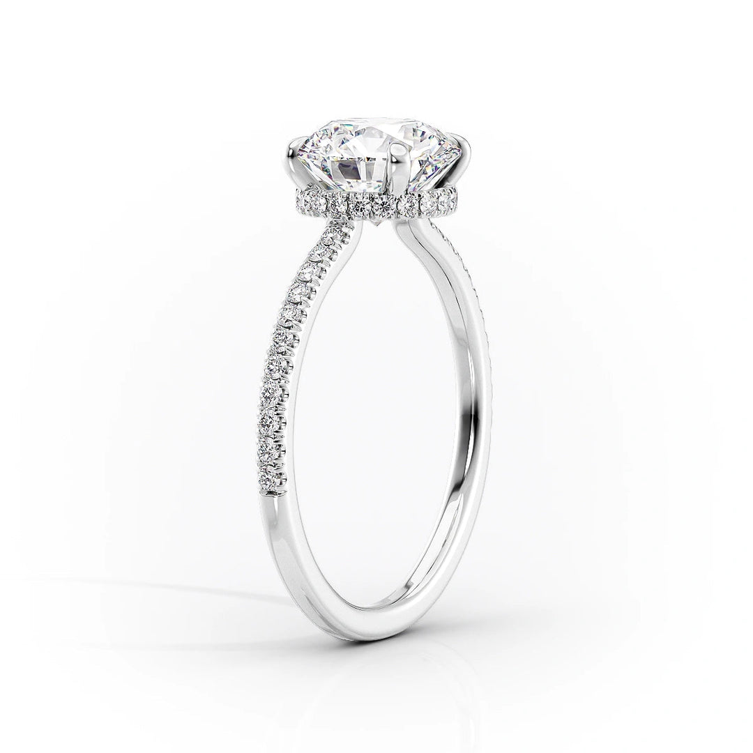 The Ayden Set With Cushion Pave Lab Diamond 1.5 Carat 14K White#material_14k-white