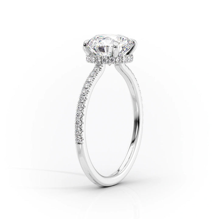 The Ayden Set With Cushion Pave Lab Diamond 1.5 Carat 14K White#material_14k-white