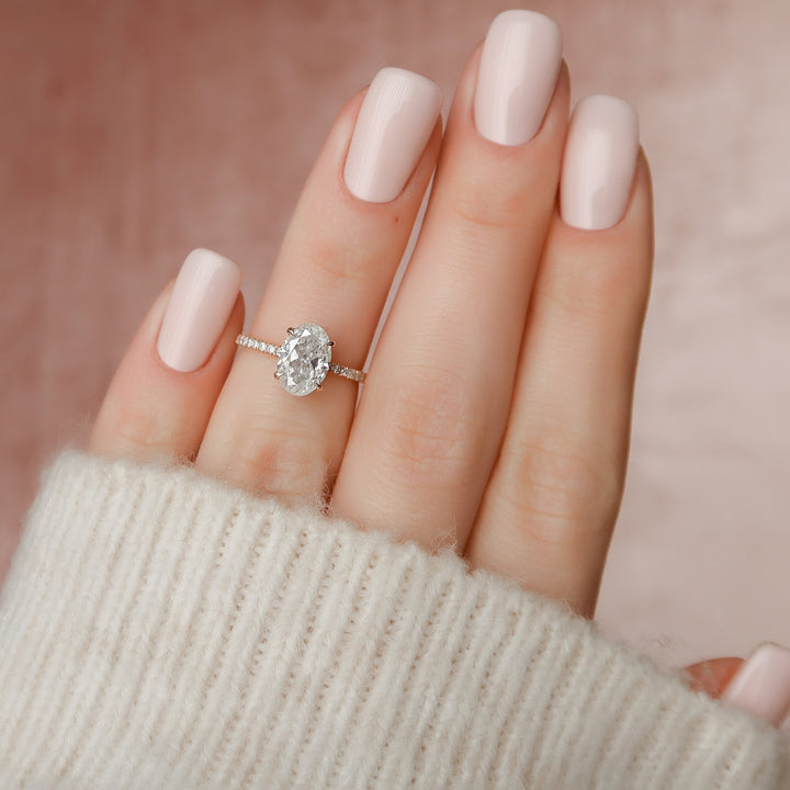 The Ayden Oval Lab Diamond Moissanite Engagement Ring *Shown with 1.5 ct #material_rose