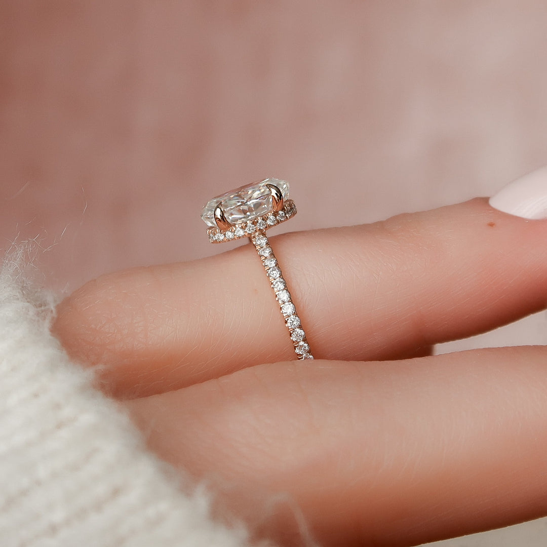The Ayden Oval Lab Diamond Moissanite Engagement Ring