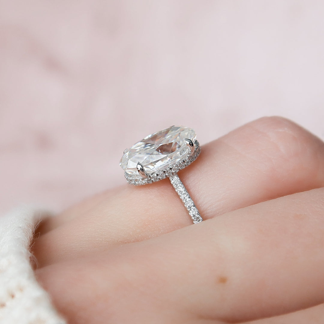 The Ayden Oval Lab Diamond Moissanite Engagement Ring