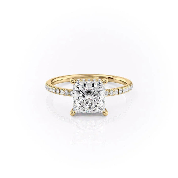 The Ayden Set With Princess Pave Lab Diamond 1 Carat 14K Gold#material_14k-gold