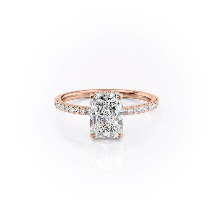 The Ayden Set With Radiant Pave Lab Diamond 1 Carat 14K Rose#material_14k-rose