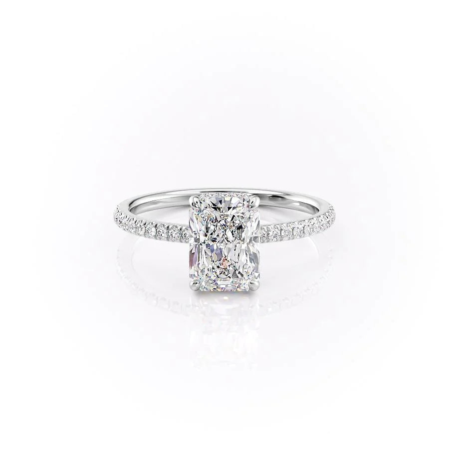 The Ayden Set With Radiant Pave Lab Diamond 1 Carat 14K White#material_14k-white