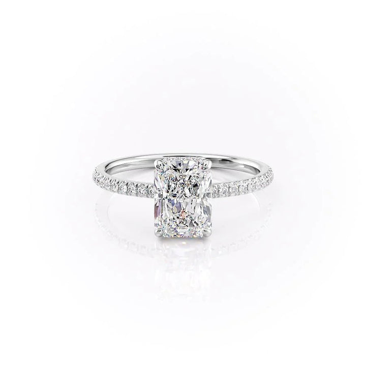 The Ayden Set With Radiant Pave Lab Diamond 1 Carat 18K White#material_18k-white