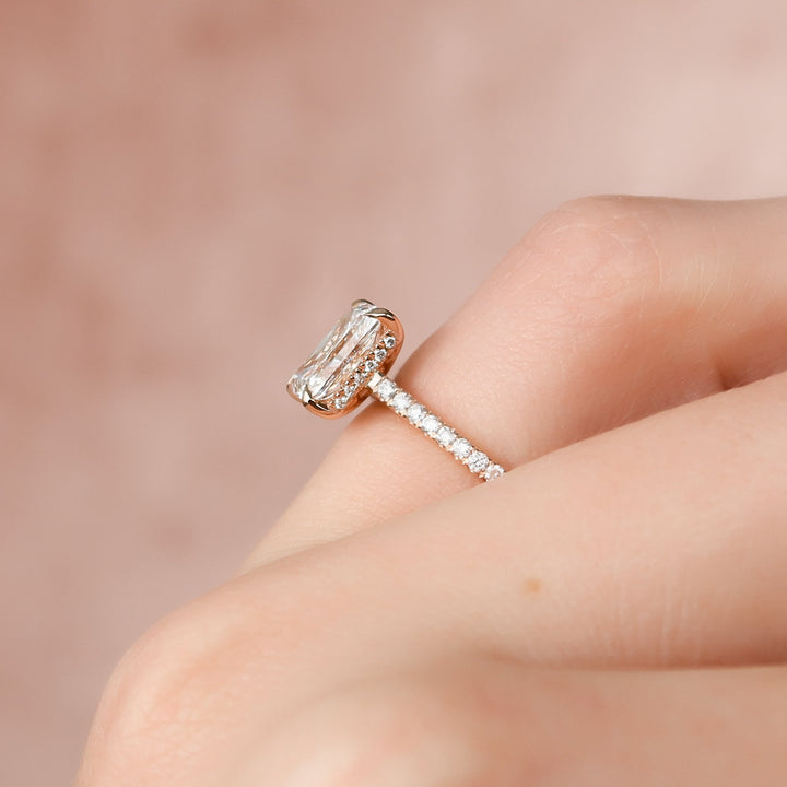 The Ayden Radiant Lab Diamond Moissanite Engagement Ring *Shown with 1.5 ct #material_rose
