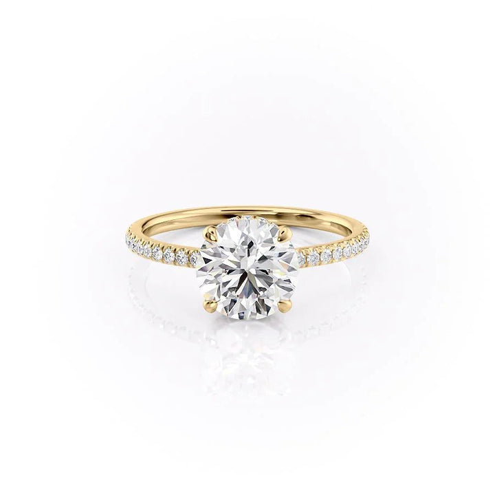 The Ayden Set With Round Pave Lab Diamond 1 Carat 14K Gold#material_14k-gold