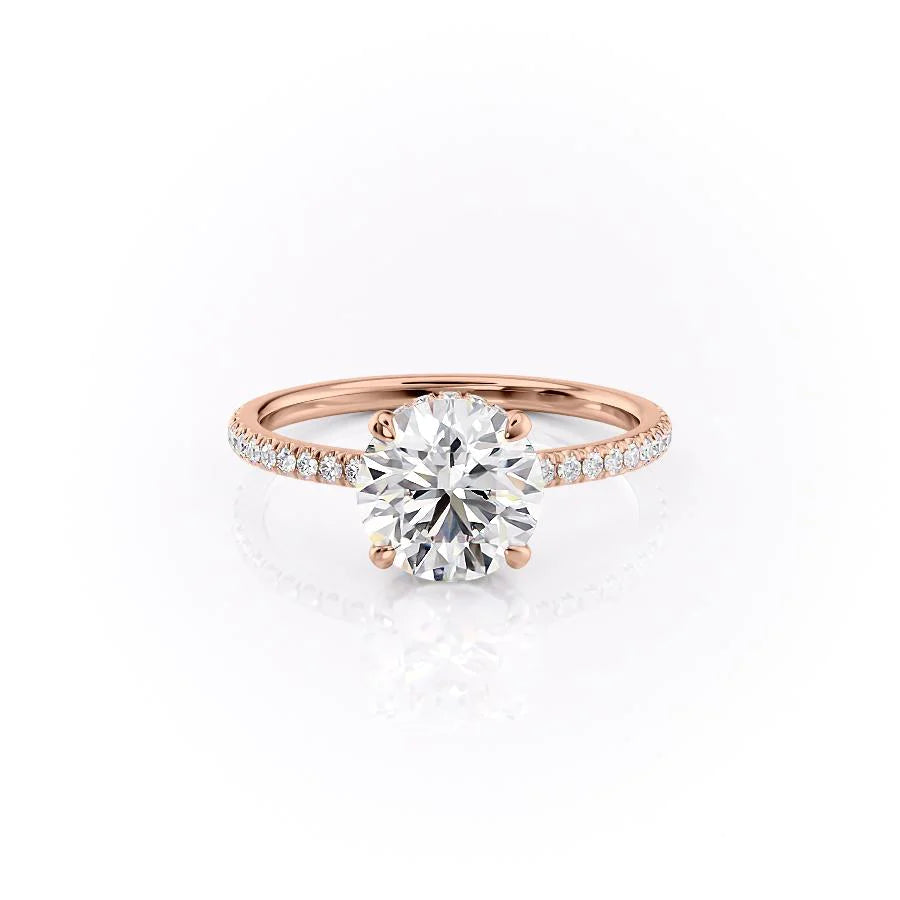 The Ayden Set With Round Pave Lab Diamond 1 Carat 14K Rose#material_14k-rose