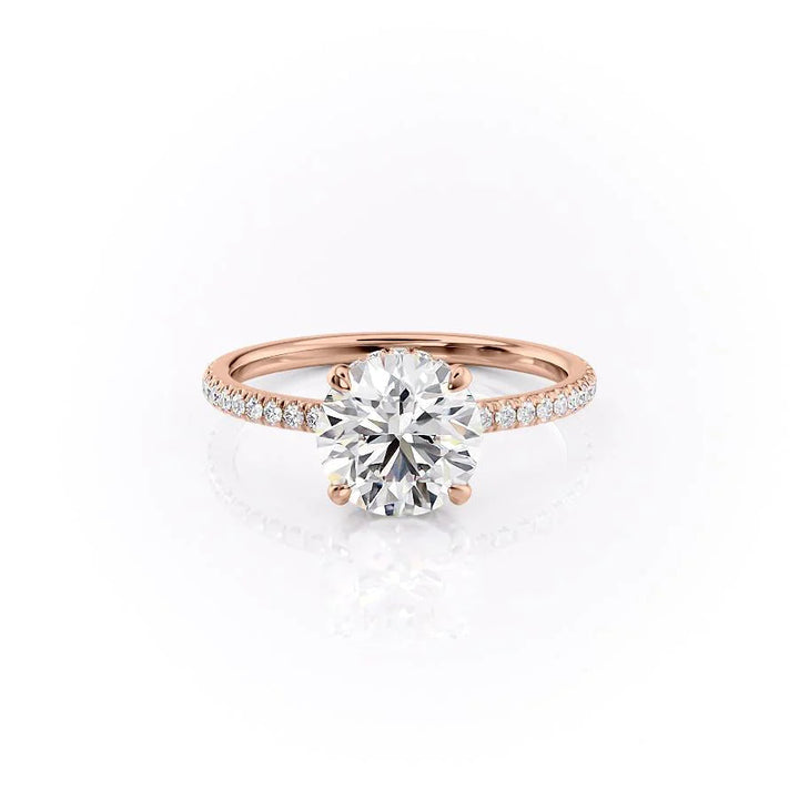 The Ayden Set With Round Pave Lab Diamond 1 Carat 14K Rose#material_14k-rose