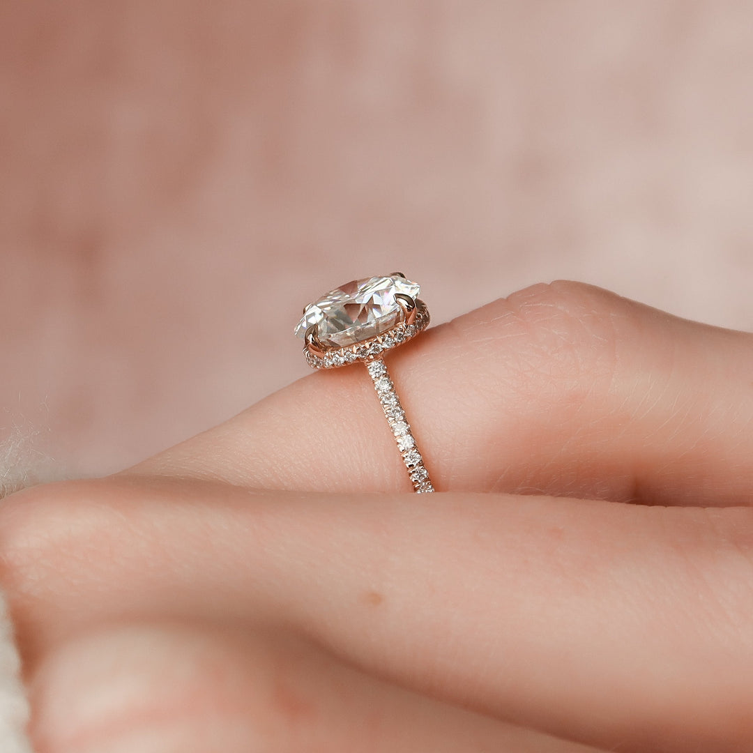 The Ayden Set With Round Pave Lab Diamond 2.5 Carat 14K Rose#material_14k-rose