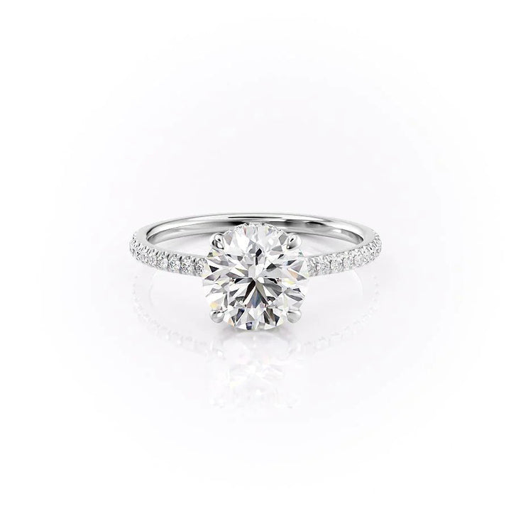 The Ayden Set With Round Pave Lab Diamond 1 Carat 14K White#material_14k-white