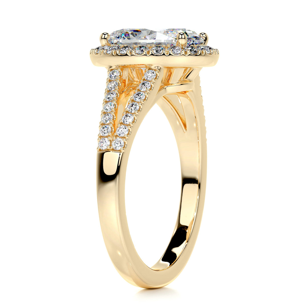 The Beckett Moissanite & Diamonds Ring Moissanite 18K Gold 2.15 Carat Round#material_18k-gold