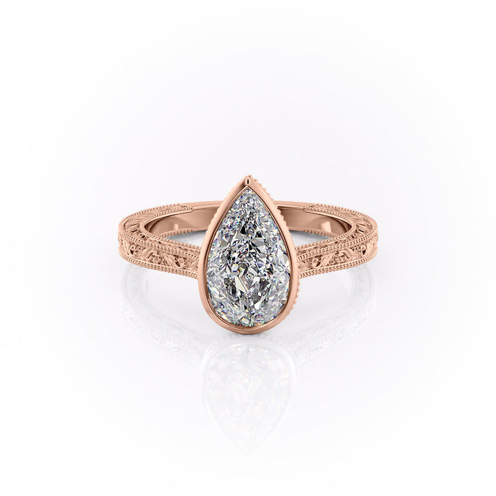 The Bezel Skye Set With A Pear Lab Diamond-L'Amour Brilliance #material_rose