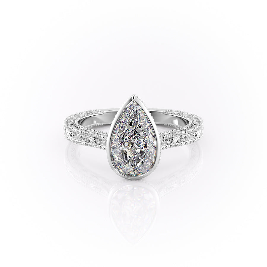 The Bezel Skye Set With A Pear Lab Diamond-L'Amour Brilliance #material_white