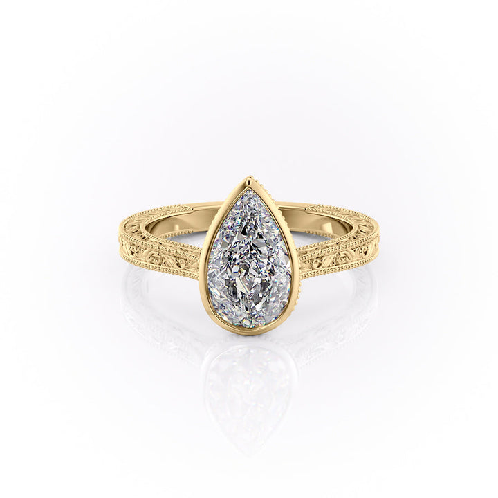 The Bezel Skye Set With A Pear Lab Diamond-L'Amour Brilliance #material_gold