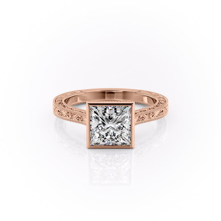 The Bezel Skye Set With A Princess Lab Diamond-L'Amour Brilliance #material_rose