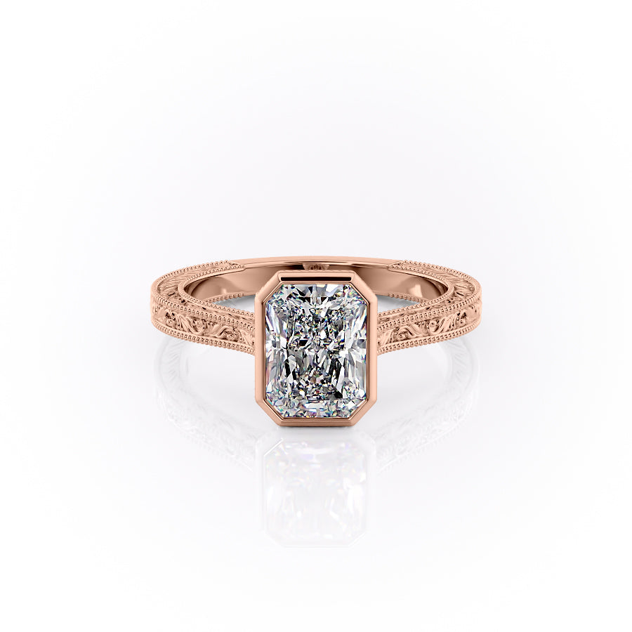 The Bezel Skye Set With A Radiant Lab Diamond-L'Amour Brilliance #material_rose