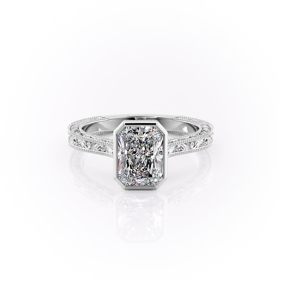 The Bezel Skye Set With A Radiant Lab Diamond-L'Amour Brilliance #material_white
