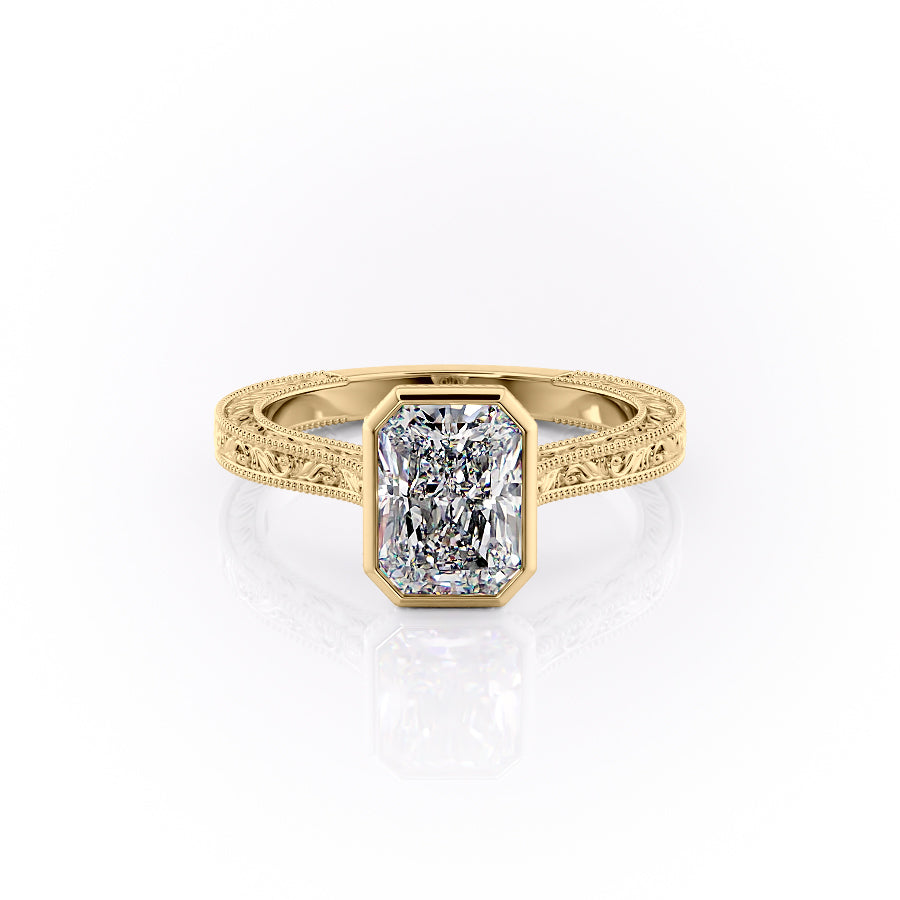 The Bezel Skye Set With A Radiant Lab Diamond-L'Amour Brilliance #material_gold