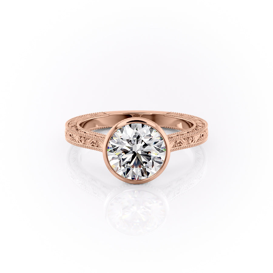 The Bezel Skye Set With A Round Lab Diamond-L'Amour Brilliance #material_rose