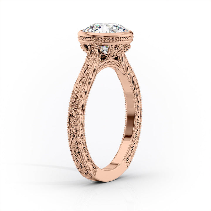 The Bezel Skye Set With A Round Lab Diamond#material_rose