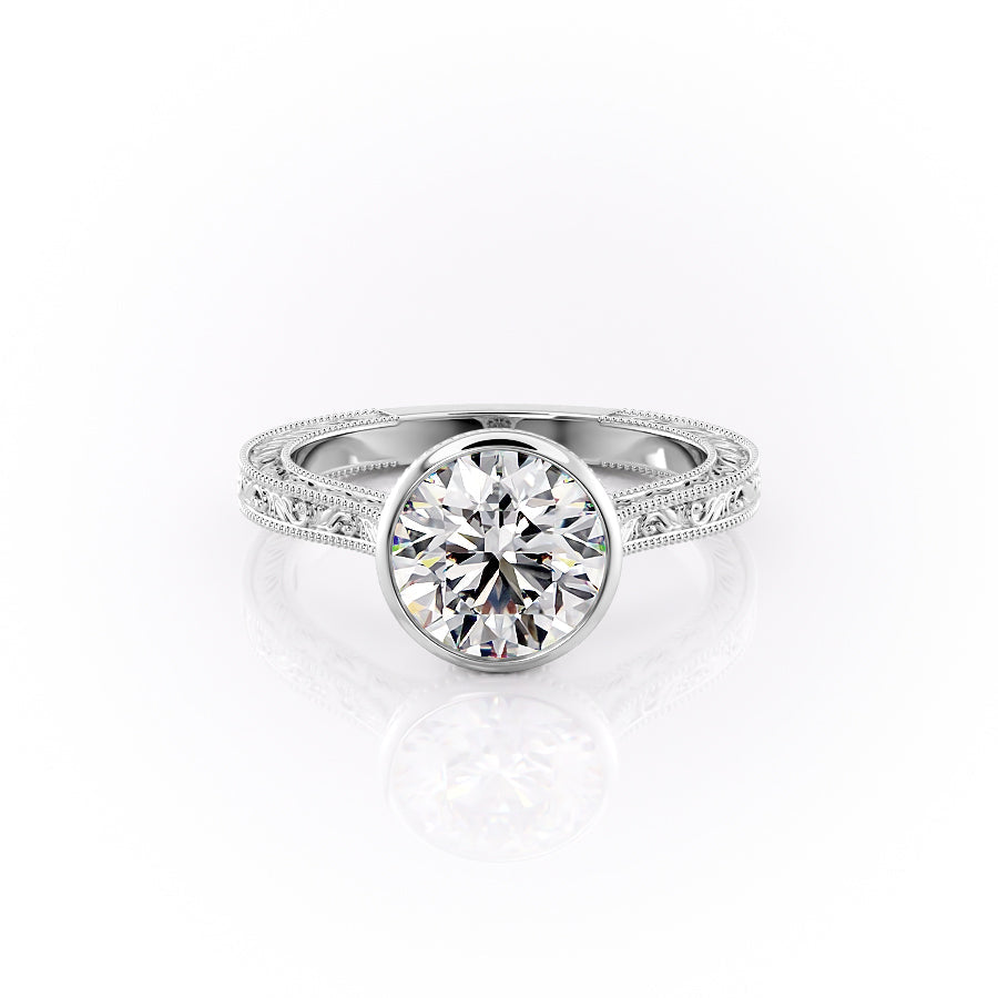 The Bezel Skye Set With A Round Lab Diamond-L'Amour Brilliance #material_white