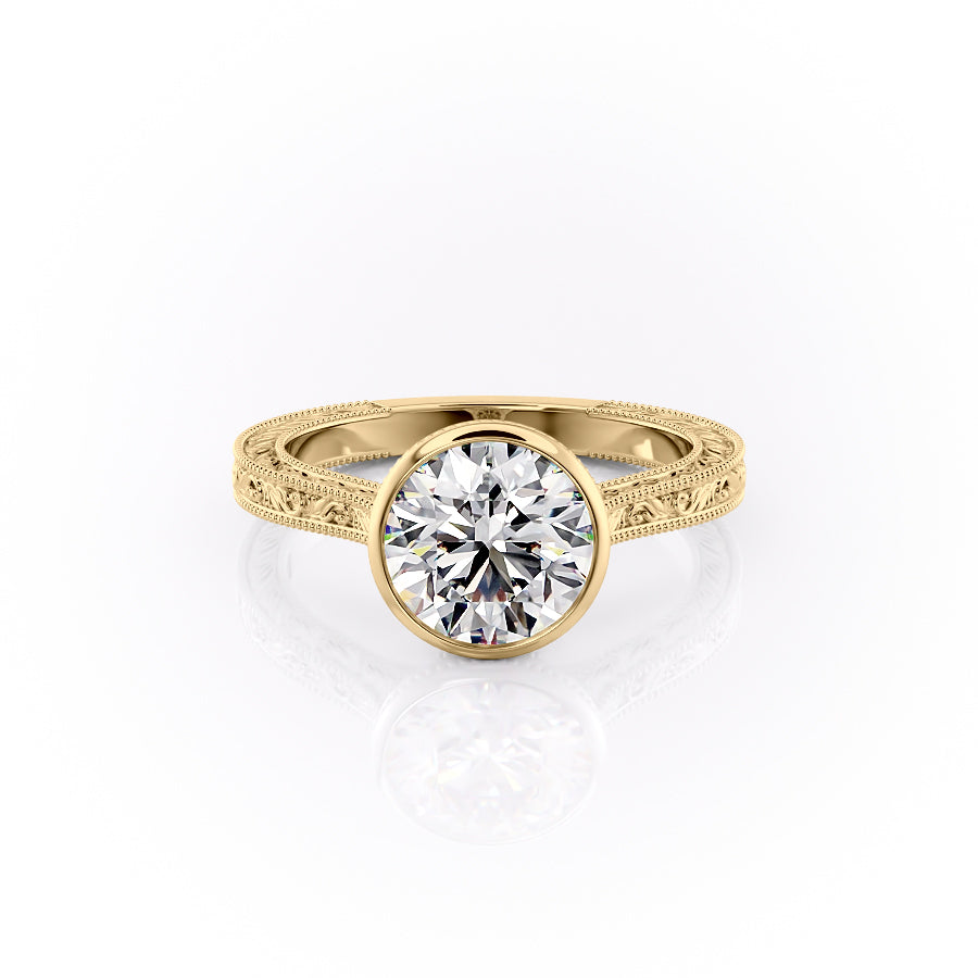 The Bezel Skye Set With A Round Lab Diamond-L'Amour Brilliance #material_gold