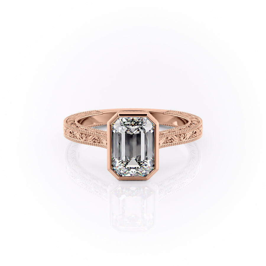 The Bezel Skye Set With An Emerald Lab Diamond-L'Amour Brilliance #material_rose