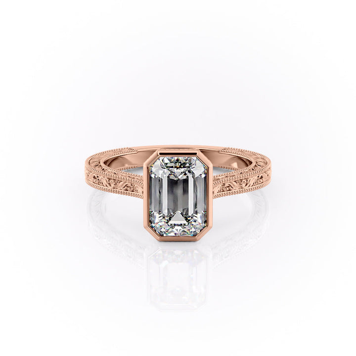 The Bezel Skye Set With An Emerald Lab Diamond-L'Amour Brilliance #material_rose