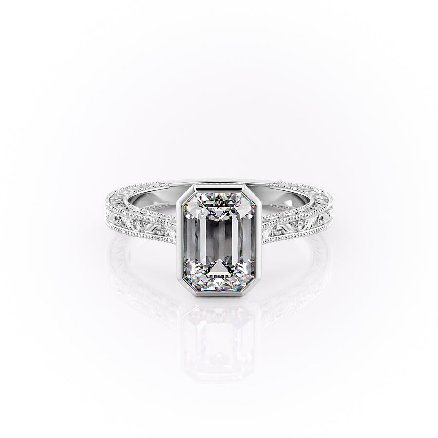 The Bezel Skye Set With An Emerald Lab Diamond-L'Amour Brilliance #material_white
