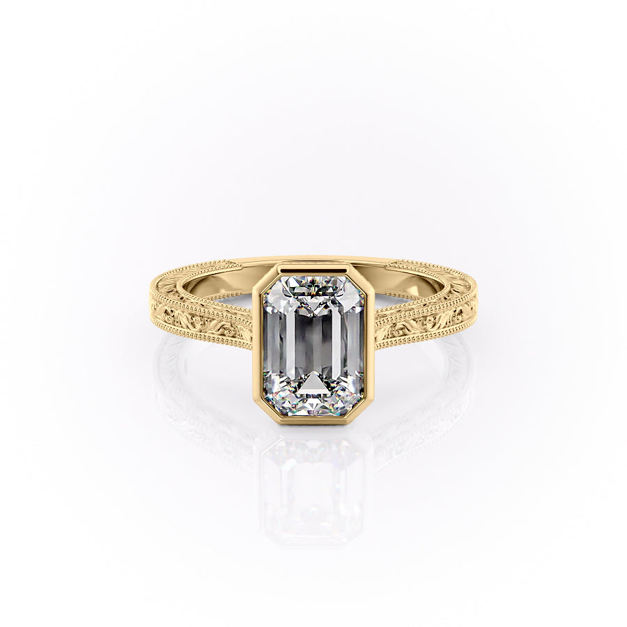 The Bezel Skye Set With An Emerald Lab Diamond-L'Amour Brilliance #material_gold