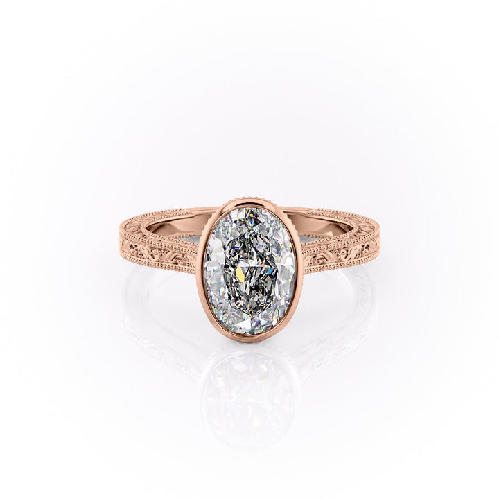 The Bezel Skye Set With An Oval Lab Diamond-L'Amour Brilliance #material_rose