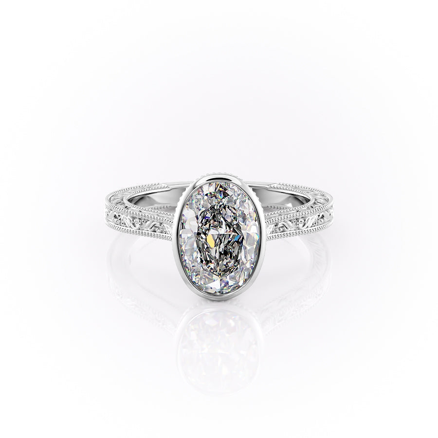 The Bezel Skye Set With An Oval Lab Diamond-L'Amour Brilliance #material_white