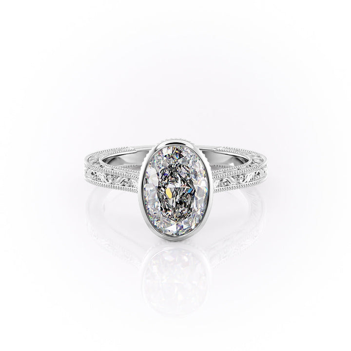 The Bezel Skye Set With An Oval Lab Diamond-L'Amour Brilliance #material_white