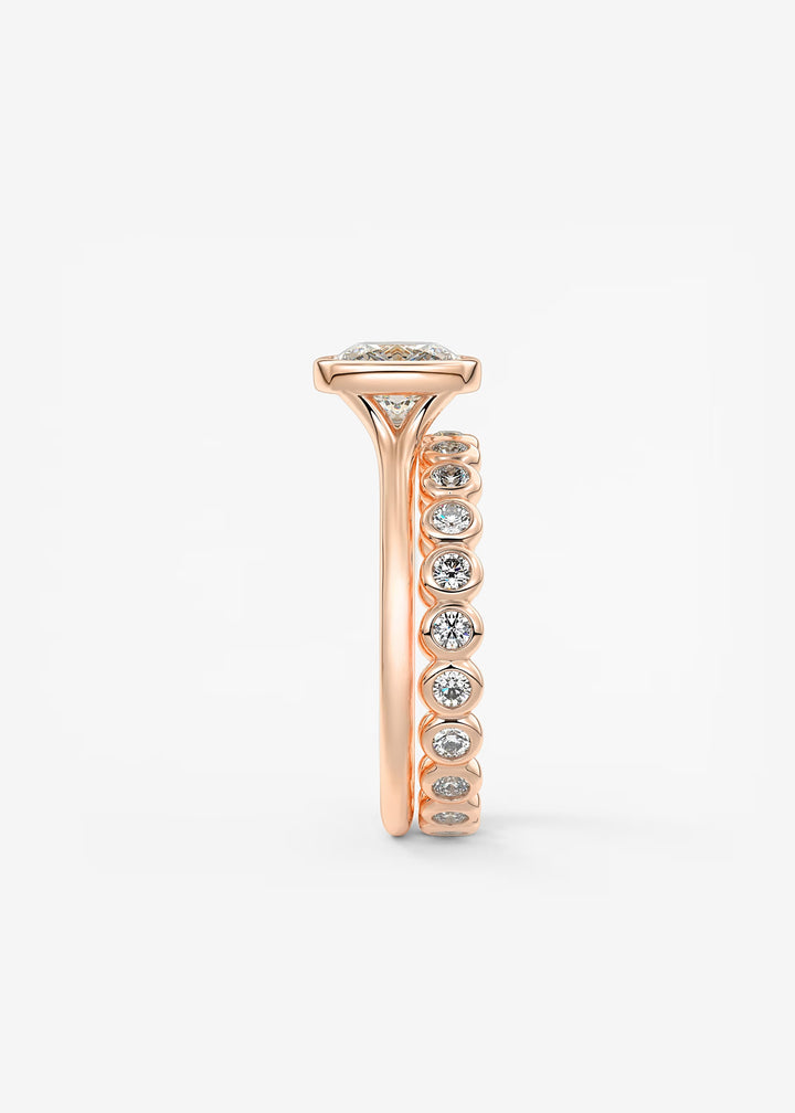 The Blanche Modern Cushion Cut Bezel Set Engagement Ring#material_white