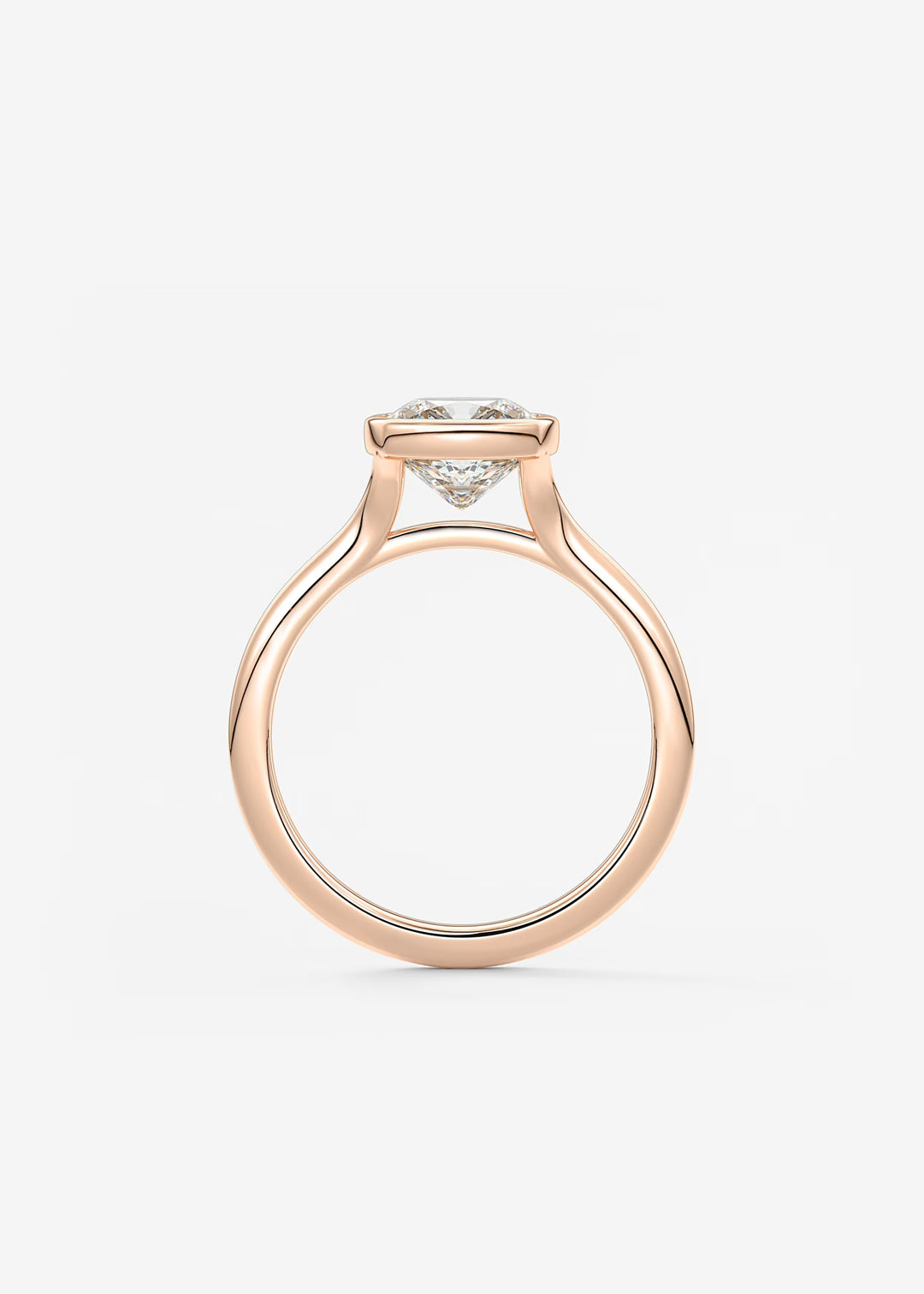 The Blanche Modern Cushion Cut Bezel Set Engagement Ring#material_white