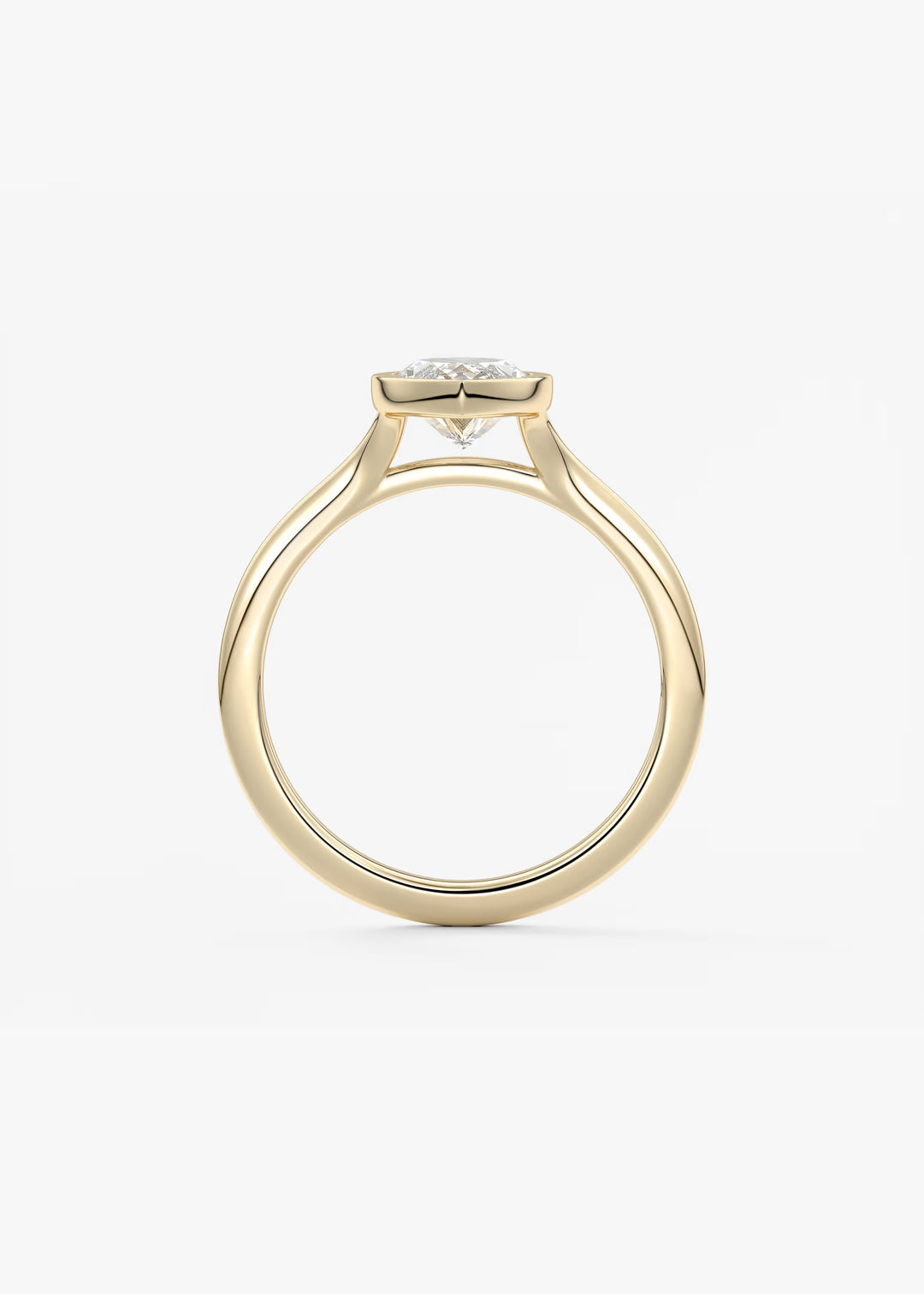 The Blanche Modern Marquise Cut Bezel Set Engagement Ring#material_gold