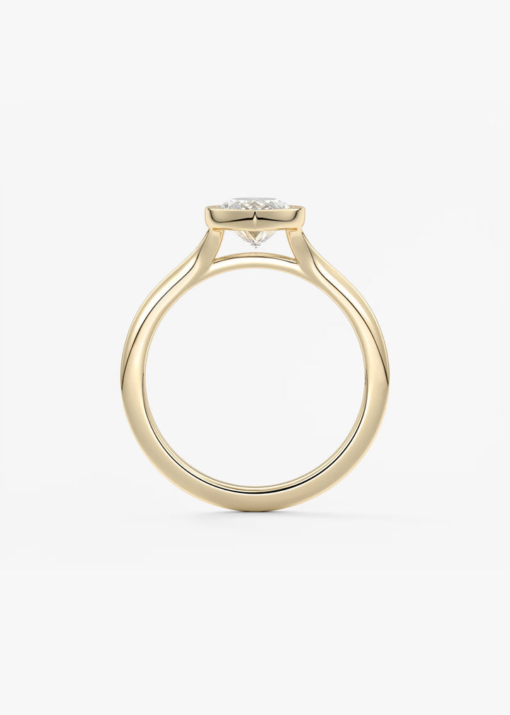 The Blanche Modern Marquise Cut Bezel Set Engagement Ring#material_gold