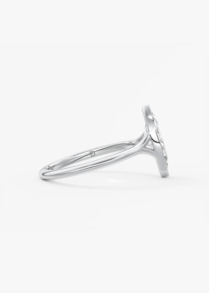 The Blanche Modern Marquise Cut Bezel Set Engagement Ring#material_white