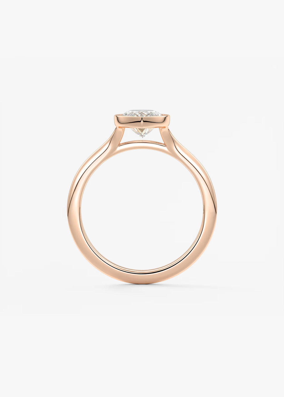 The Blanche Modern Marquise Cut Bezel Set Engagement Ring#material_rose
