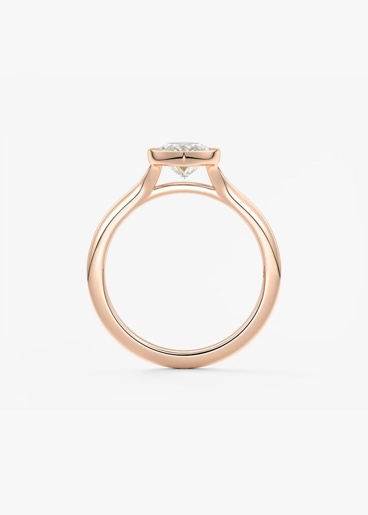 The Blanche Modern Marquise Cut Bezel Set Engagement Ring#material_rose
