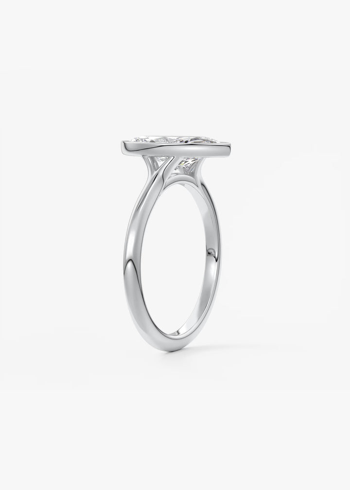 The Blanche Modern Marquise Cut Bezel Set Engagement Ring#material_white