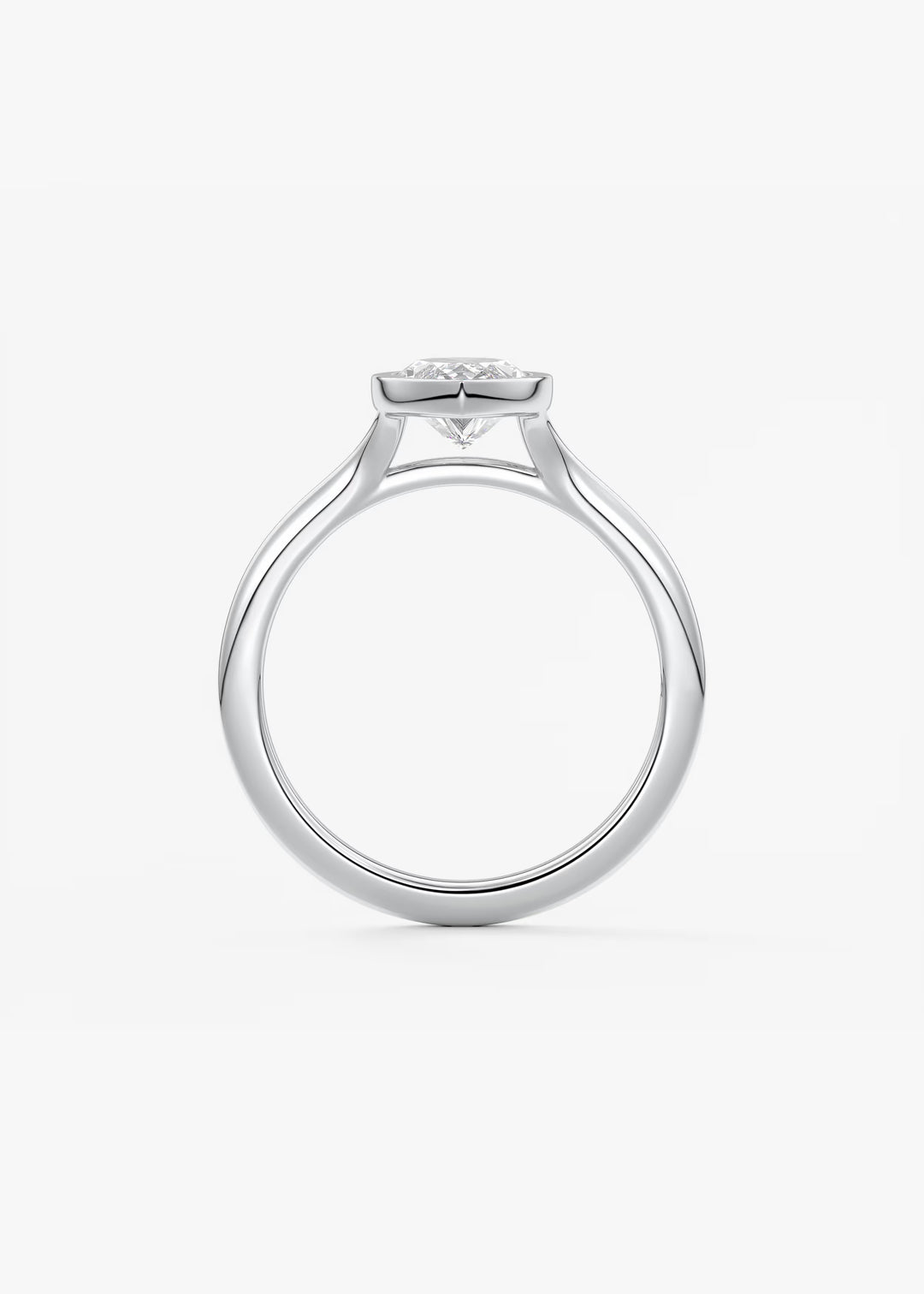 The Blanche Modern Marquise Cut Bezel Set Engagement Ring#material_white