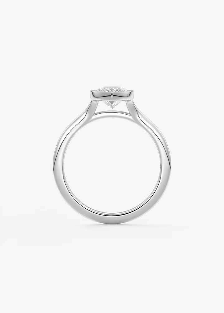 The Blanche Modern Marquise Cut Bezel Set Engagement Ring#material_white
