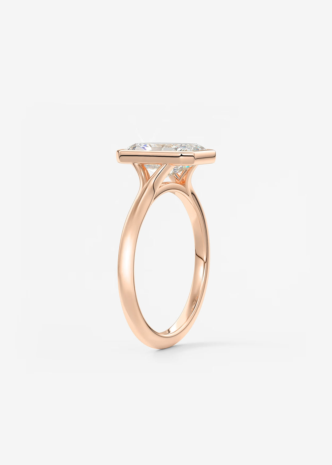 The Blanche Modern Radiant Cut Bezel Set Engagement Ring#material_white
