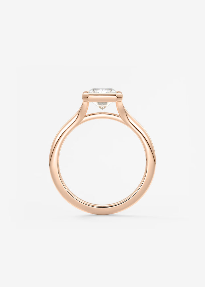 The Blanche Modern Radiant Cut Bezel Set Engagement Ring#material_white