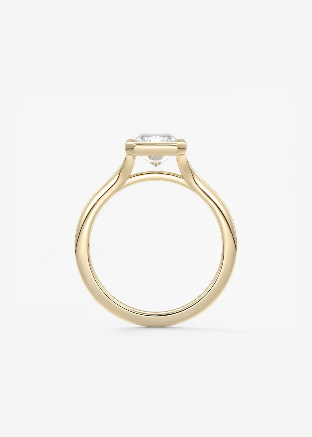 The Blanche Modern Radiant Cut Bezel Set Engagement Ring#material_white